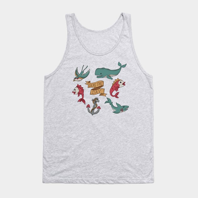 Seas the Day Tattoo Tank Top by latheandquill